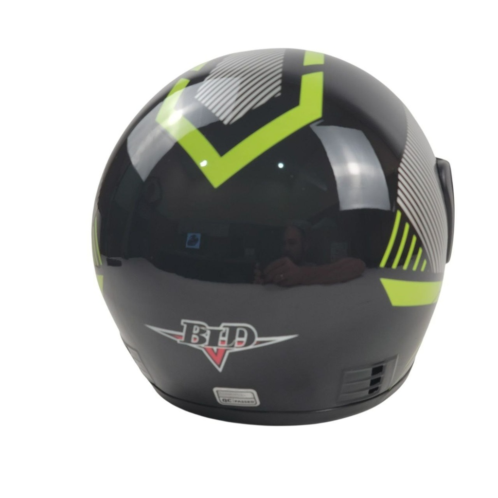 Мотошолом BLD-825, S(55-56), чорно-салатовий, глянцевий