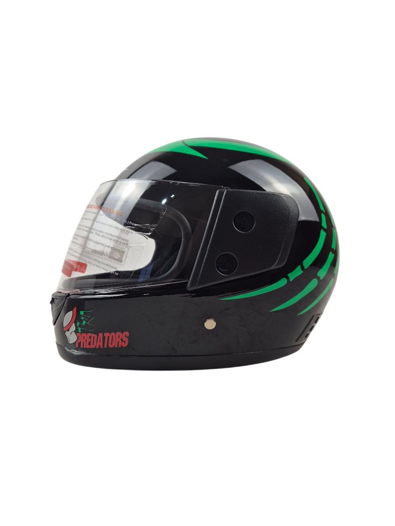 Мотошолом BLD-825, L(59-60), чорно-зелений, глянцевий