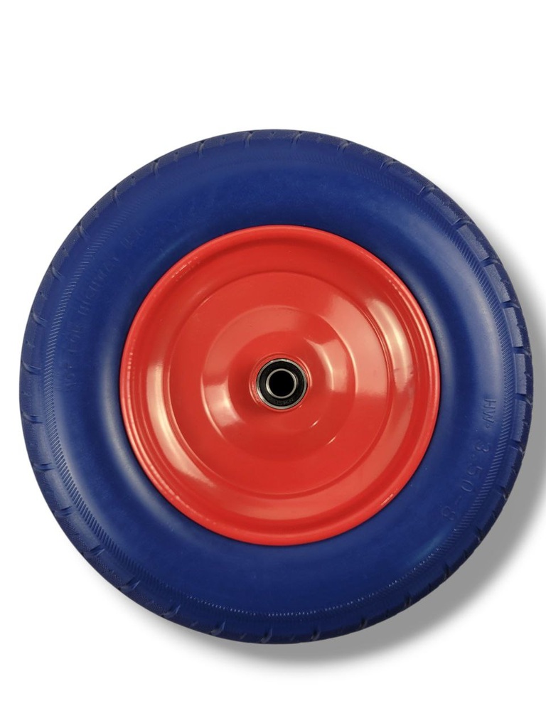 Колесо тачки синє  8"  3.50-8 під вісь Ø16, пінополіуретанове