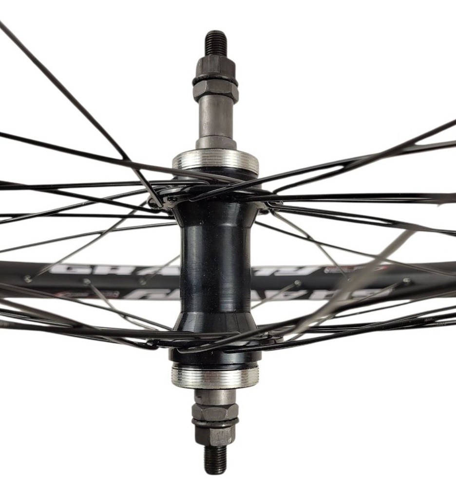 Колесо 28 заднє, обід Gravity 2-ний, втулка AL на промах диск різьба, ЧОРНА спиця