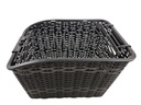 Кошик пластмасовий плетений на багажник з кришкою чорний