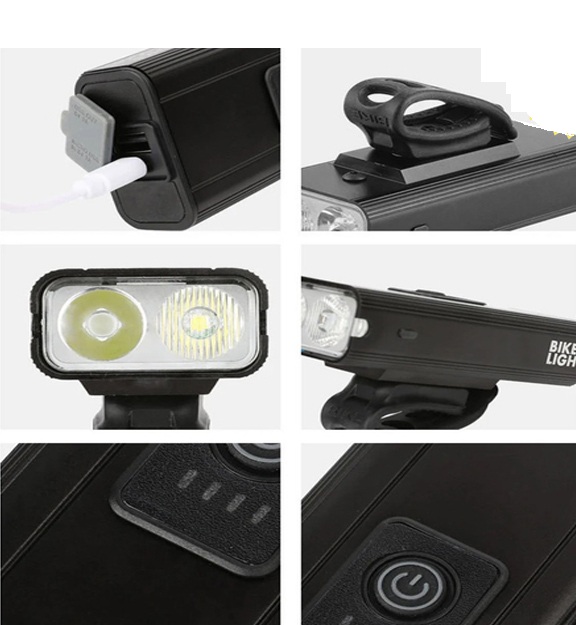 Фара подвійна + мигалка на USB зарядку