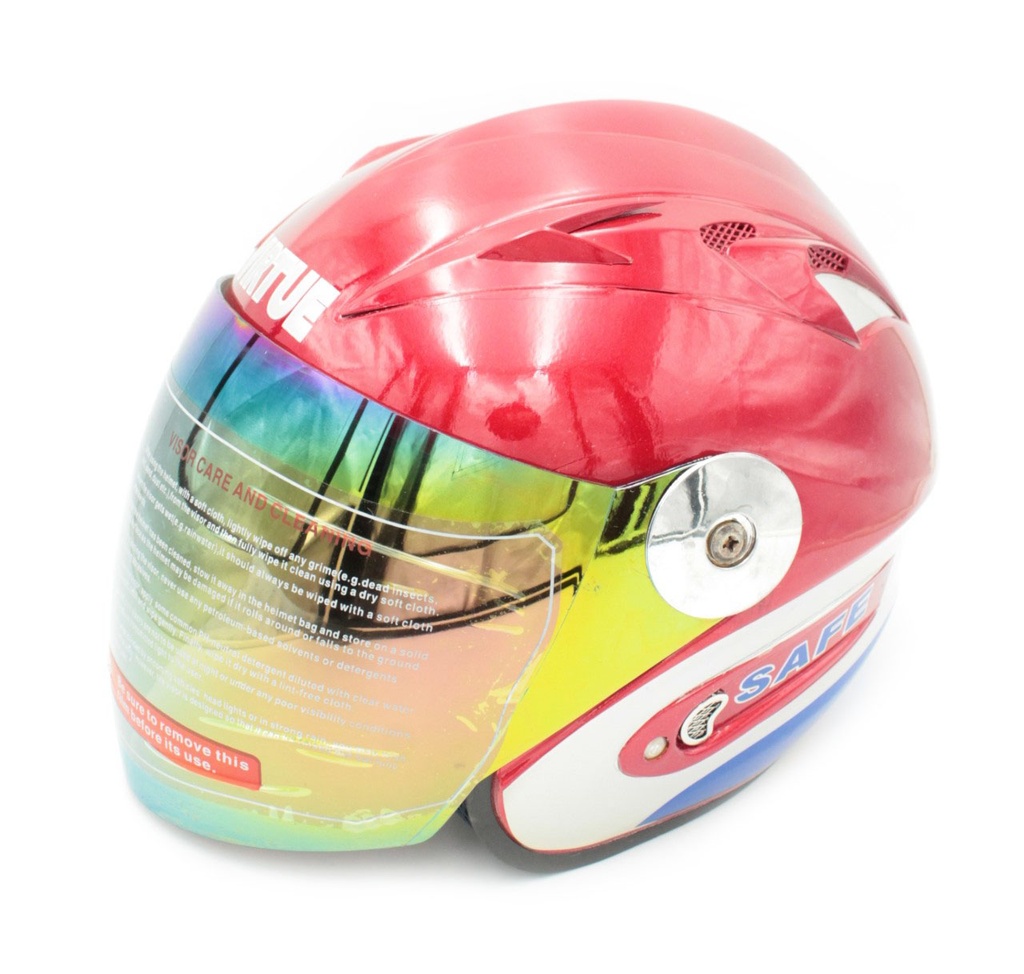 Мотошолом  №205 VIRTUE червоний, без захисту бороди