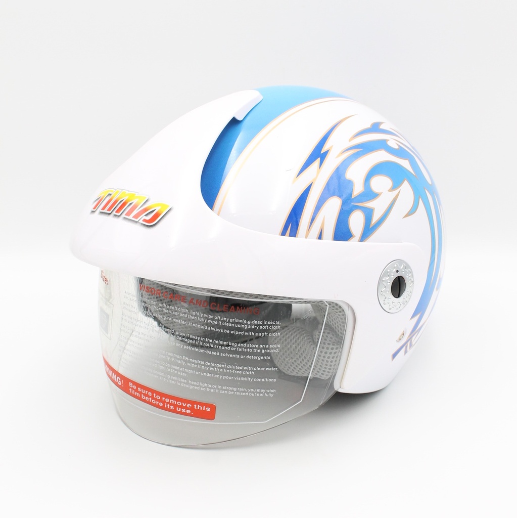 Мотошолом  №208 S білий, з дашком, без захисту бороди