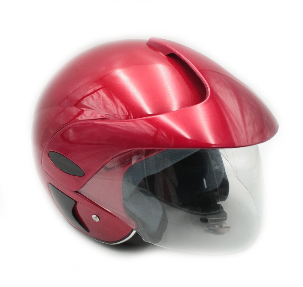 Мотошолом  №208 XS червоний, з дашком, без захисту бороди