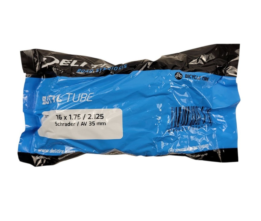 Камера 16х1.75/2.125 DELI TIRE прямий ніпель AV 35mm