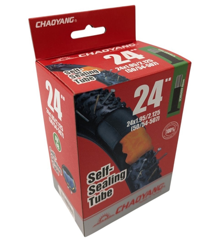 Камера 24x1.95/2.125 CHAOYANG самоклеюча (з антипрокольним гелем) AV 48mm