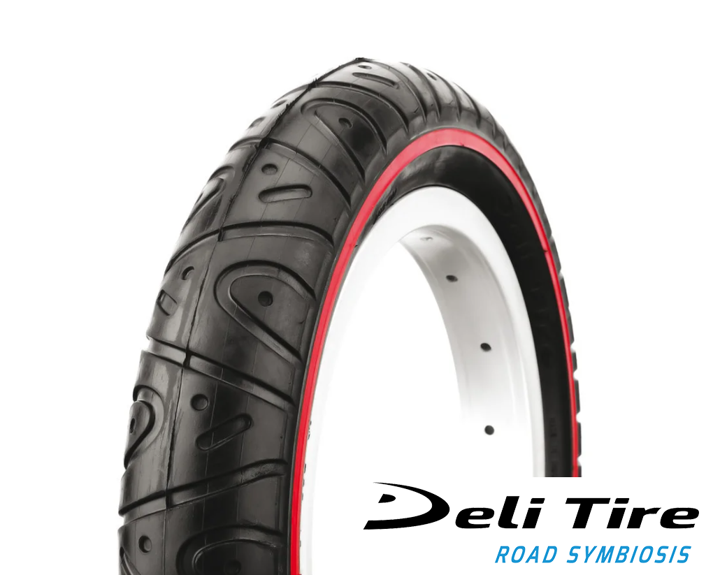 Покришка 12 1/2×1.75×2 1/4 (51-203) DELI TIRE  (227) слік, черв, синя смуга