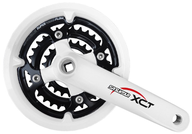 Комплект шатунів мтв SUNTOUR XCT (42/34/24Т) малий білий  L-170mm, AL