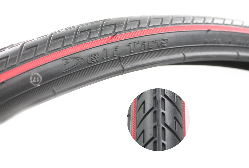 Покришка турист 28-622 (700x28C) DELI TIRE (269) червона смуга