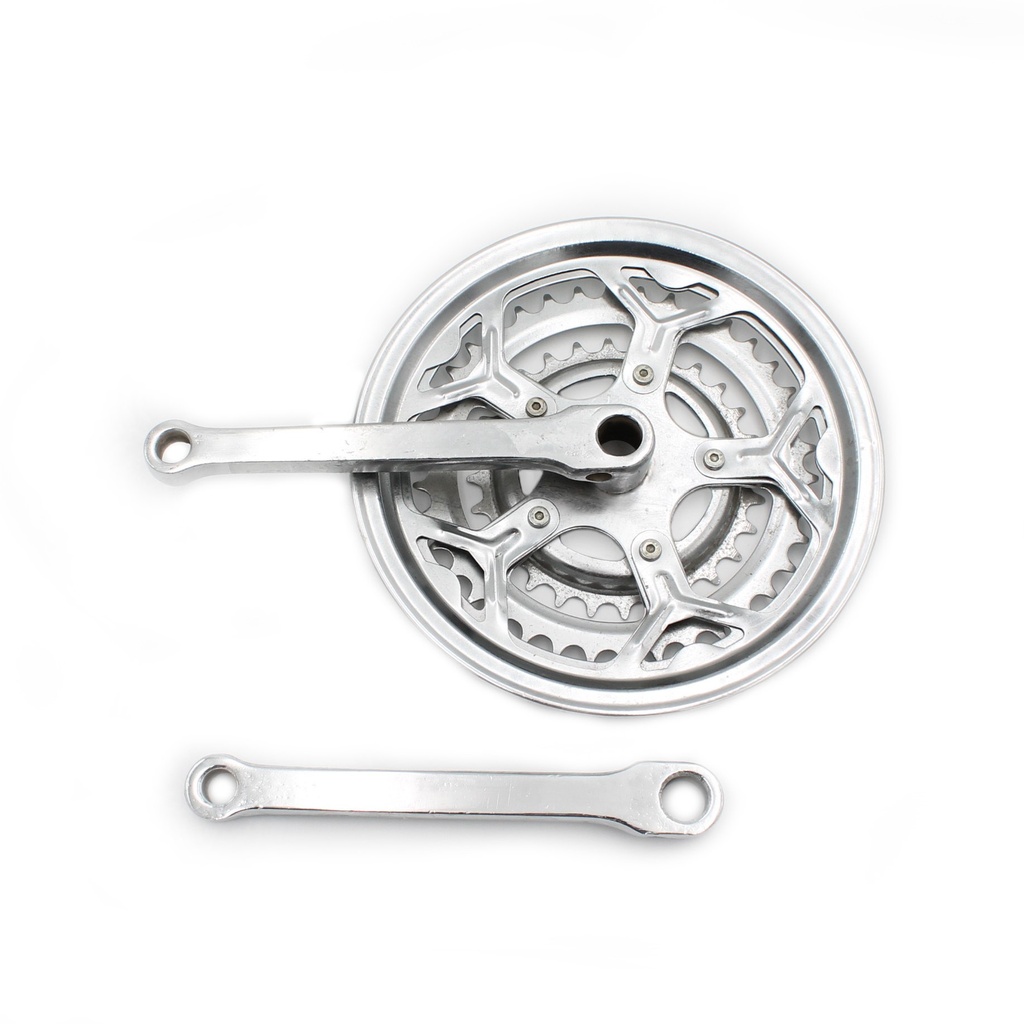 Система шатунів MTB (48/38/28Т) СТАЛЕВА НІКЕЛЬ під клин