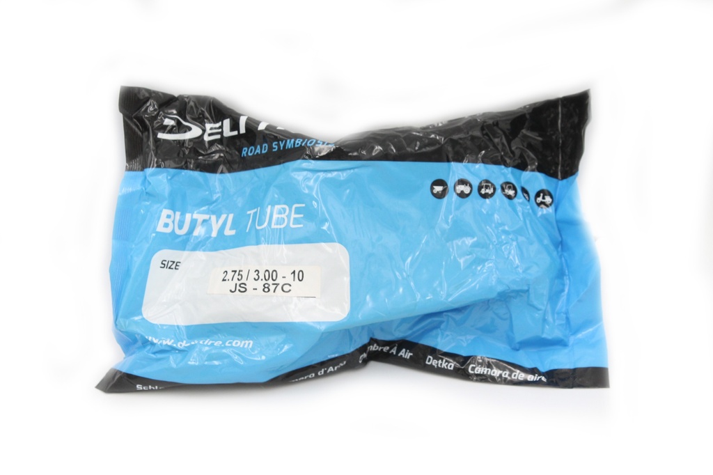 Камера 10"  2.75/3.00-10 DELI TIRE Індонезія (JS-87С) зігнутий ніпель