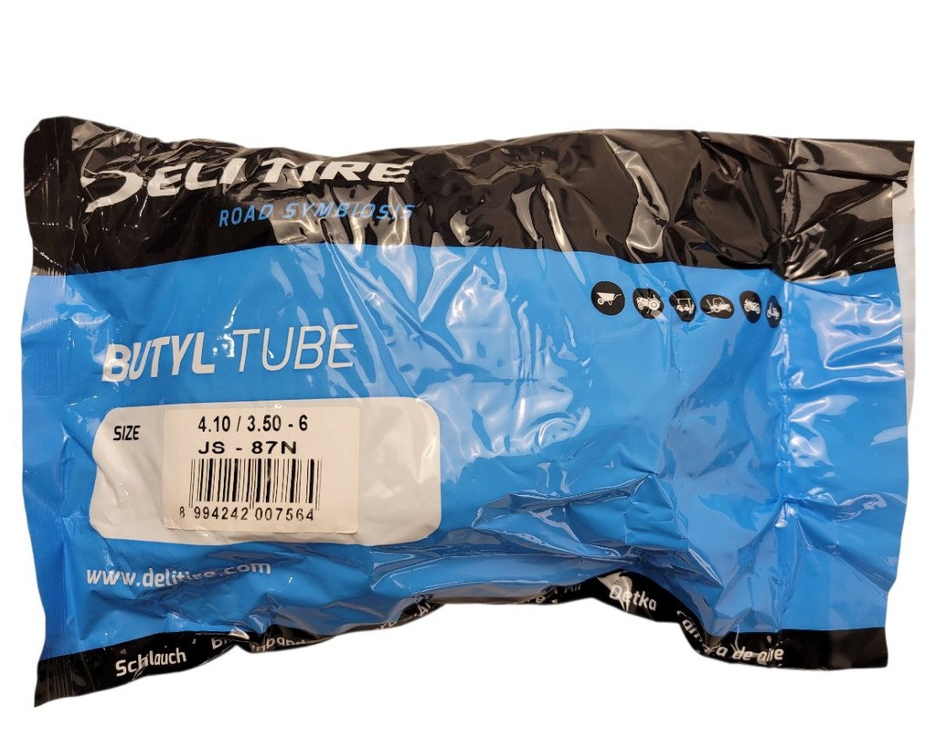 Камера  6"  4.10/3.50-6  DELI TIRE Індонезія (JS-87N) зігнутий ніпель 