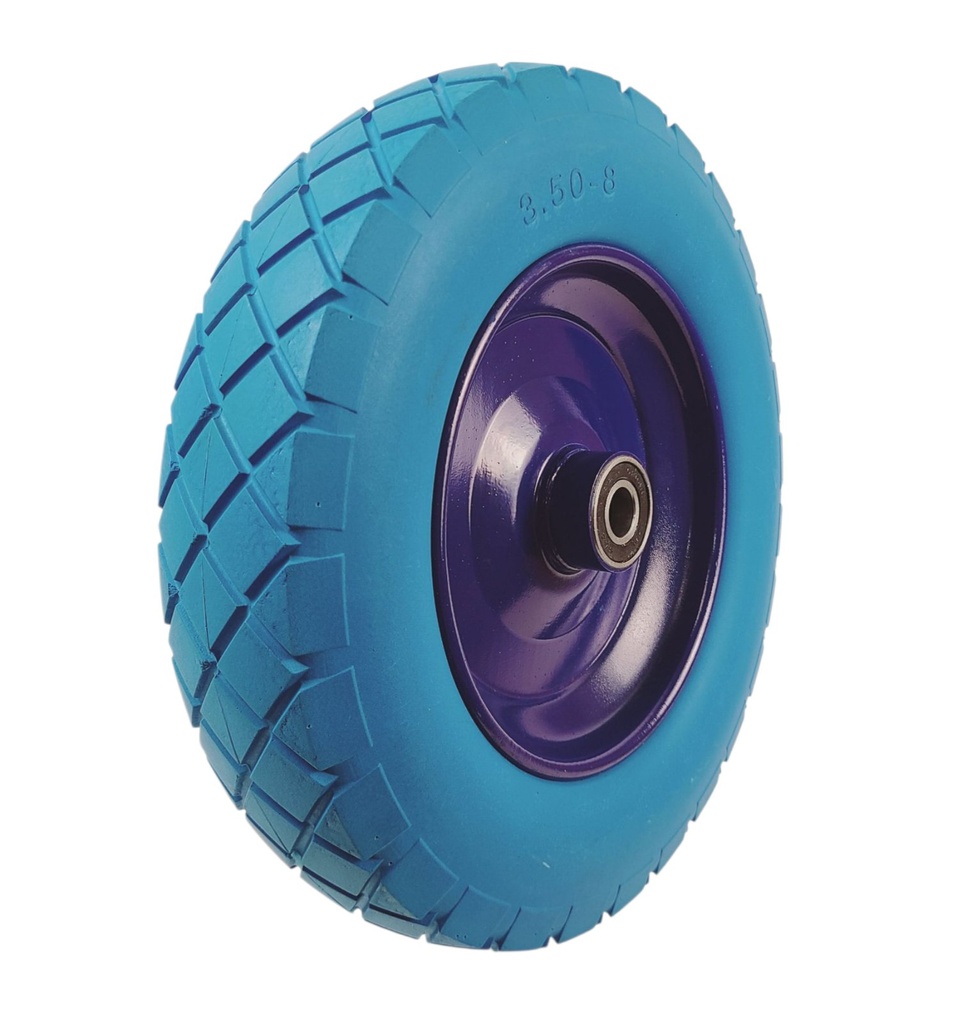 Колесо тачки синє  8"  3.50-8 під вісь Ø20, пінополіуретанове