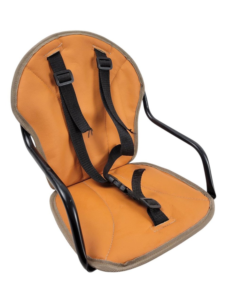 Крісло дитяче на чоловічу раму, металеве зі спинкою, помаранчеве