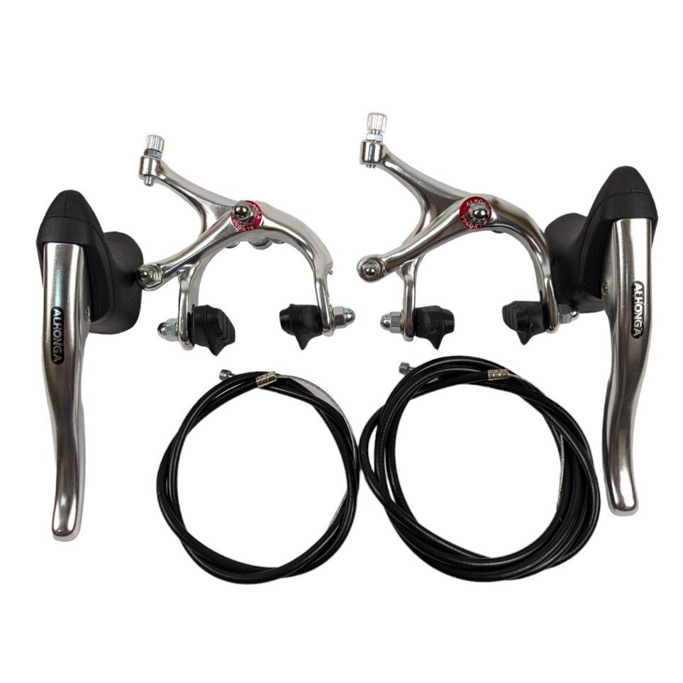 Комплект гальм шосейних ALHONGA алюмінієвий,(перед + зад, ручки, троси)
