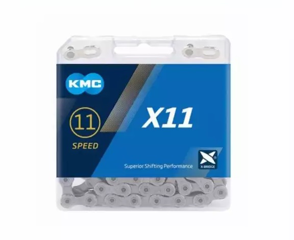 Ланцюг спорт 11 шв. KMC Х11 нікель (1/2x11/128x118L), + замок 
