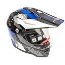 Мотошолом F2-819-7, S(55-56), чорно-синій, глянцевий (з дашком)