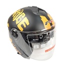 Мотошолом F2-707, ХS(53-54), чорно-помаранчевий, матовий (без підборіддя, з окулярами)