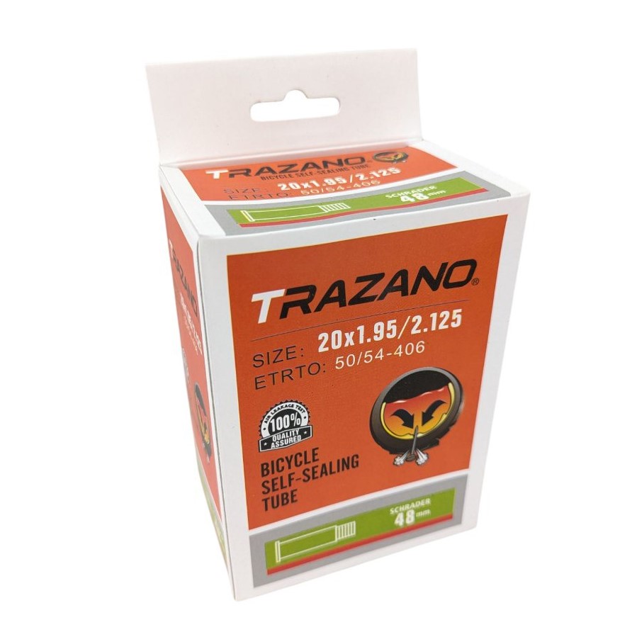 Камера 20х1.95/2.125 TRAZANO AV 48mm, самоклеюча (з антипрокольним гелем)