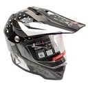 Мотошолом F2-819-7, S(55-56), чорно-сірий, глянцевий (з дашком)