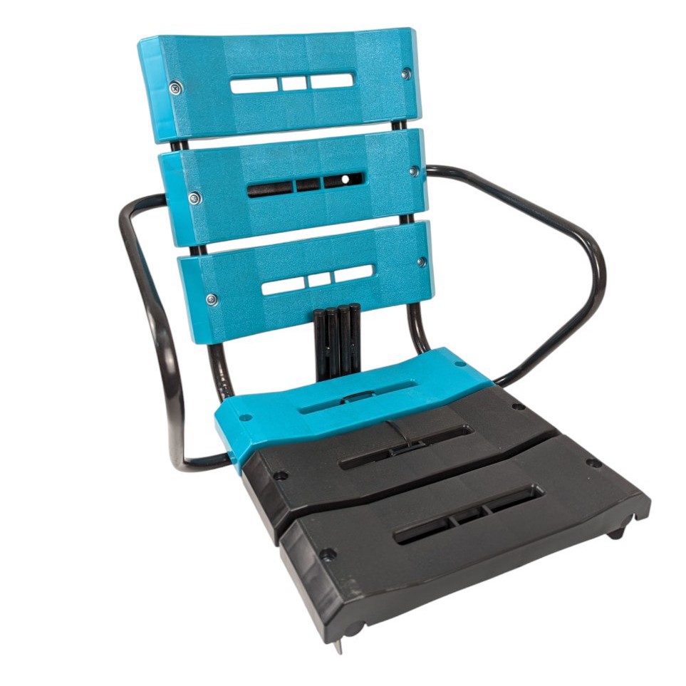 Крісло дитяче на багажник "Лавочка" на металі посилене, чорно-бірюзове