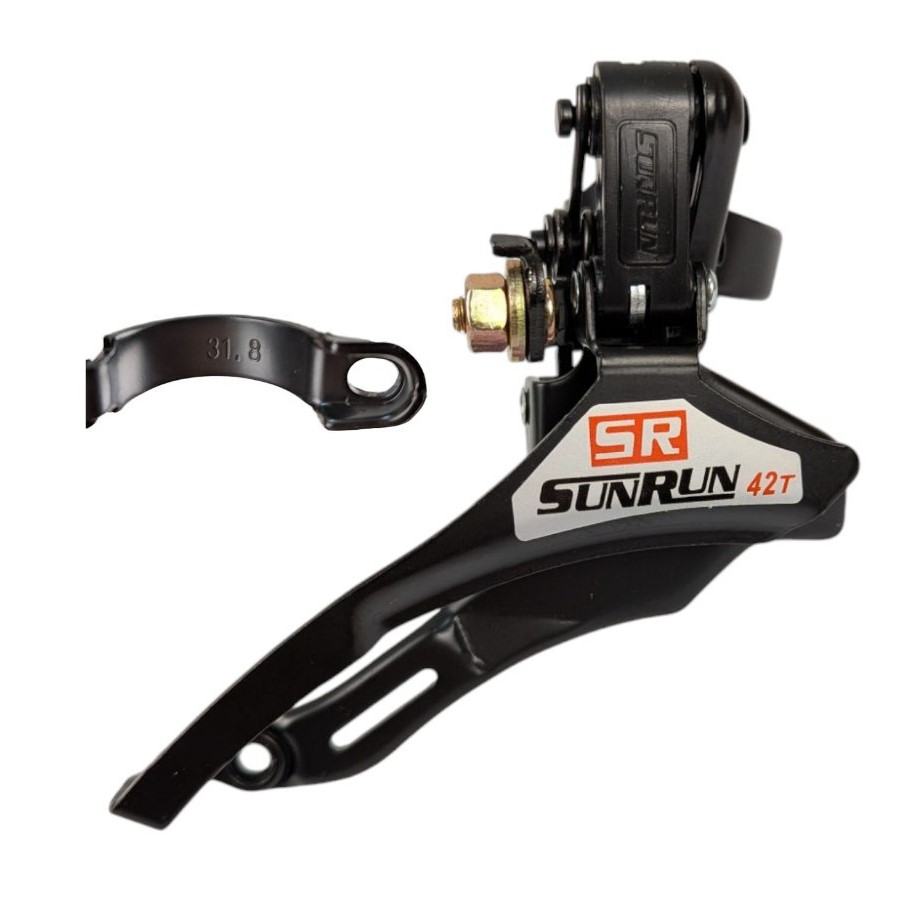 Перекидка передня SUNRUN FD-QD-35A, Ø 31.8 mm, тяга вверх, чорна