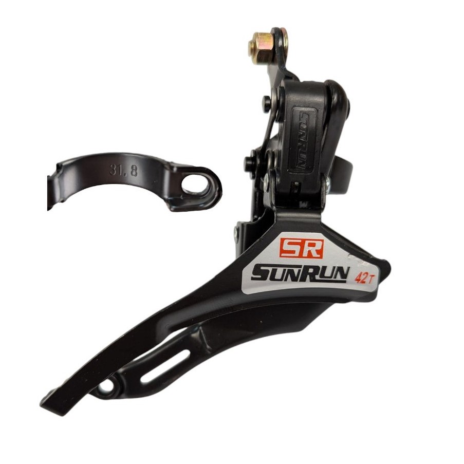 Перекидка передня SUNRUN FD-QD-35A, Ø 31.8 mm, тяга вниз, чорна