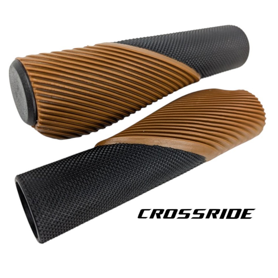 Гріпси ергономічні "CROSSRIDE" CR-G 303-1, чорно-коричневі