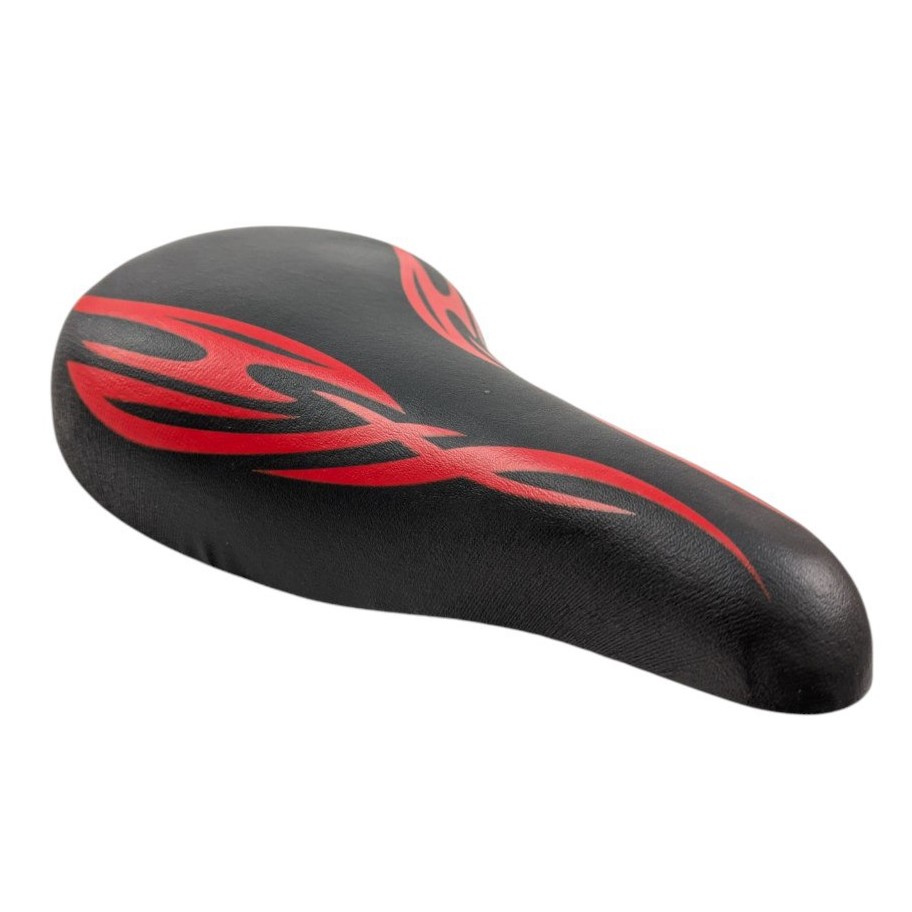 Сідло дитяче SD-07 чорне з червоною абстракцією