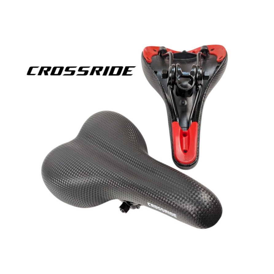 Сідло мтв Baisike 076, "карбон" (260х150), чорне-червоне
