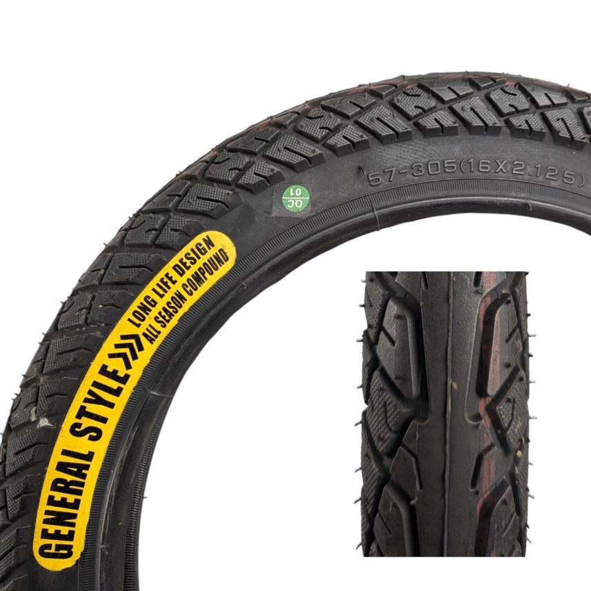 Покришка 16x2.125 (A-003/LD-353/239), для електровелосипеда, камерна ТТ
