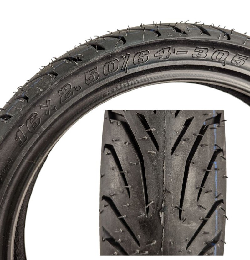 Покришка 16x2.50  (H-607) для електровелосипеда (безкамерна) TL