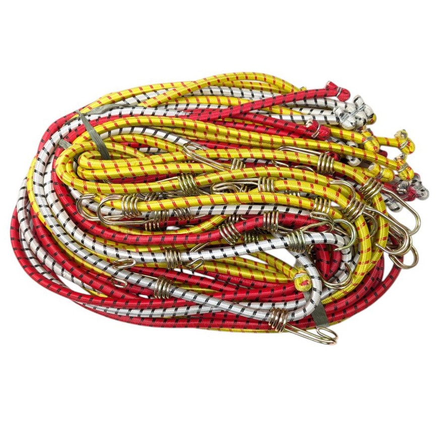 Стяжка з ПОДВІЙНИМИ гачками ТАЙВАНЬ 1м (біла гумка)  /20/