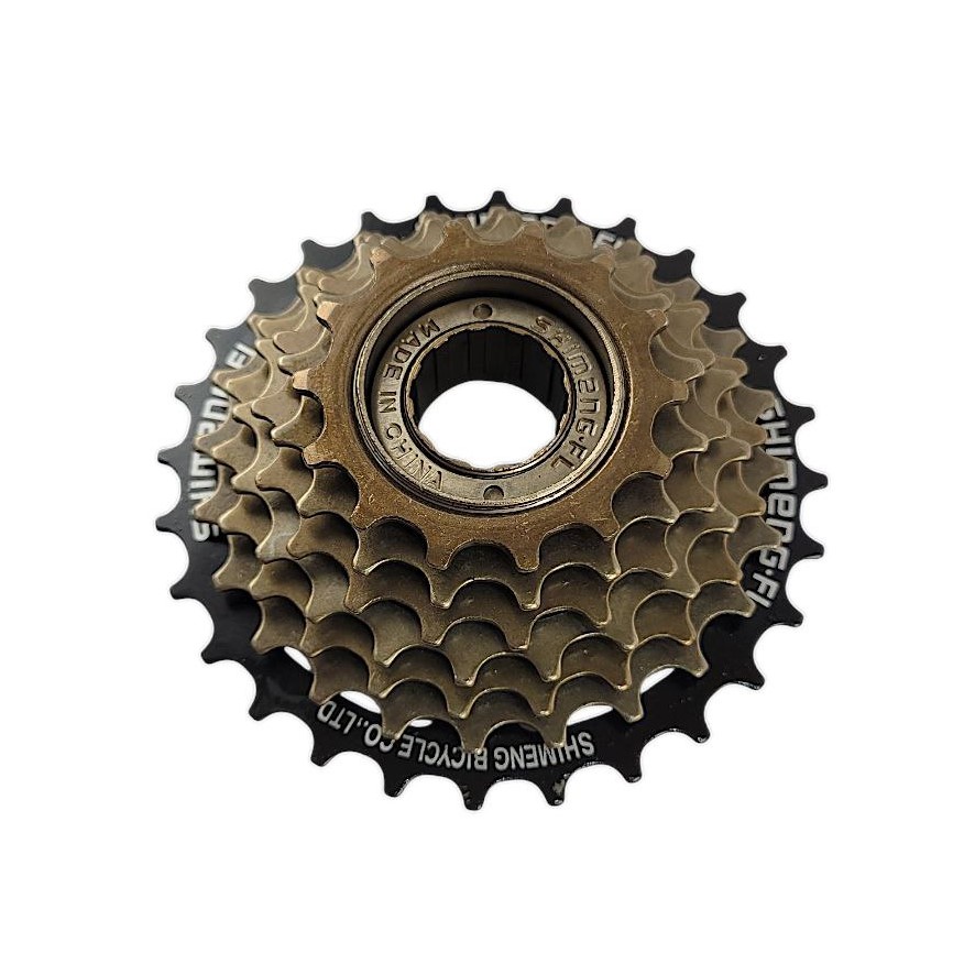 Зірка задня різьбова 7-рик SHIMENG коричнева (14-28T)