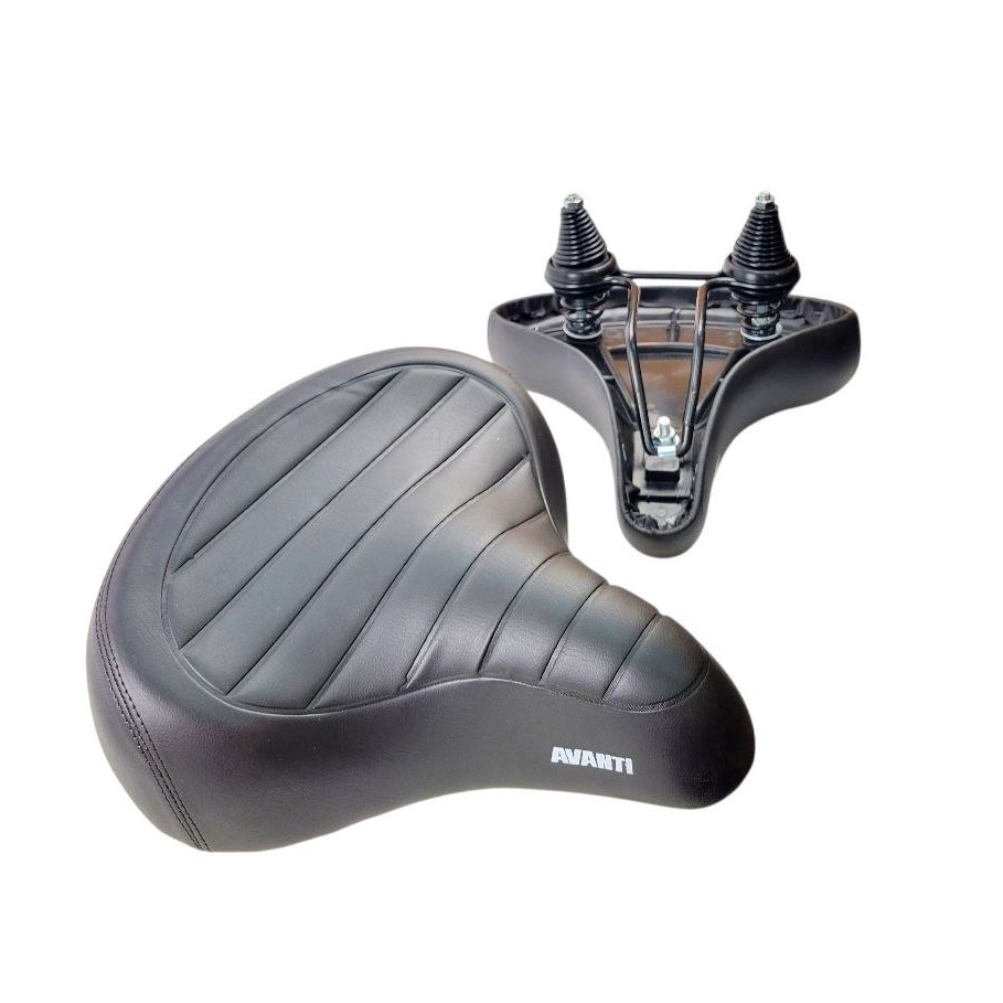 Сідло на подвійних пружинах AVANTI AFT-88 (без замка сідла), широке чорне
