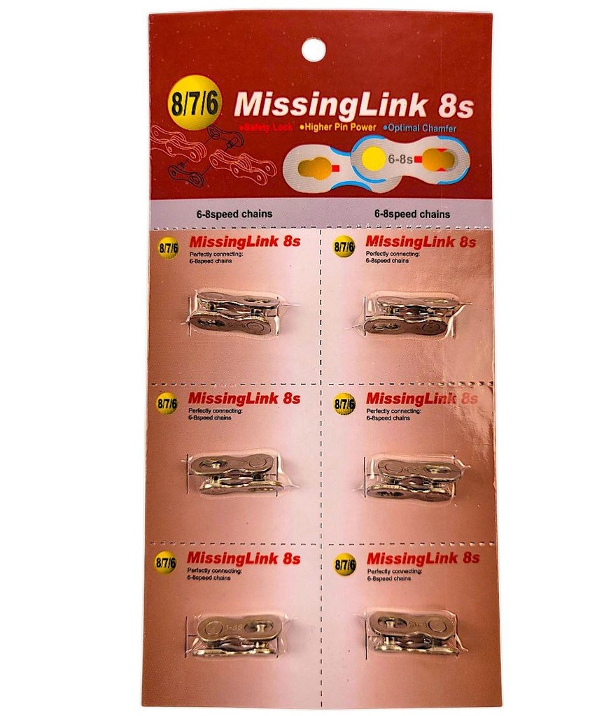 Замок ланцюга спорт 6/7/8 шв. Missing Link (блістер 6 шт)