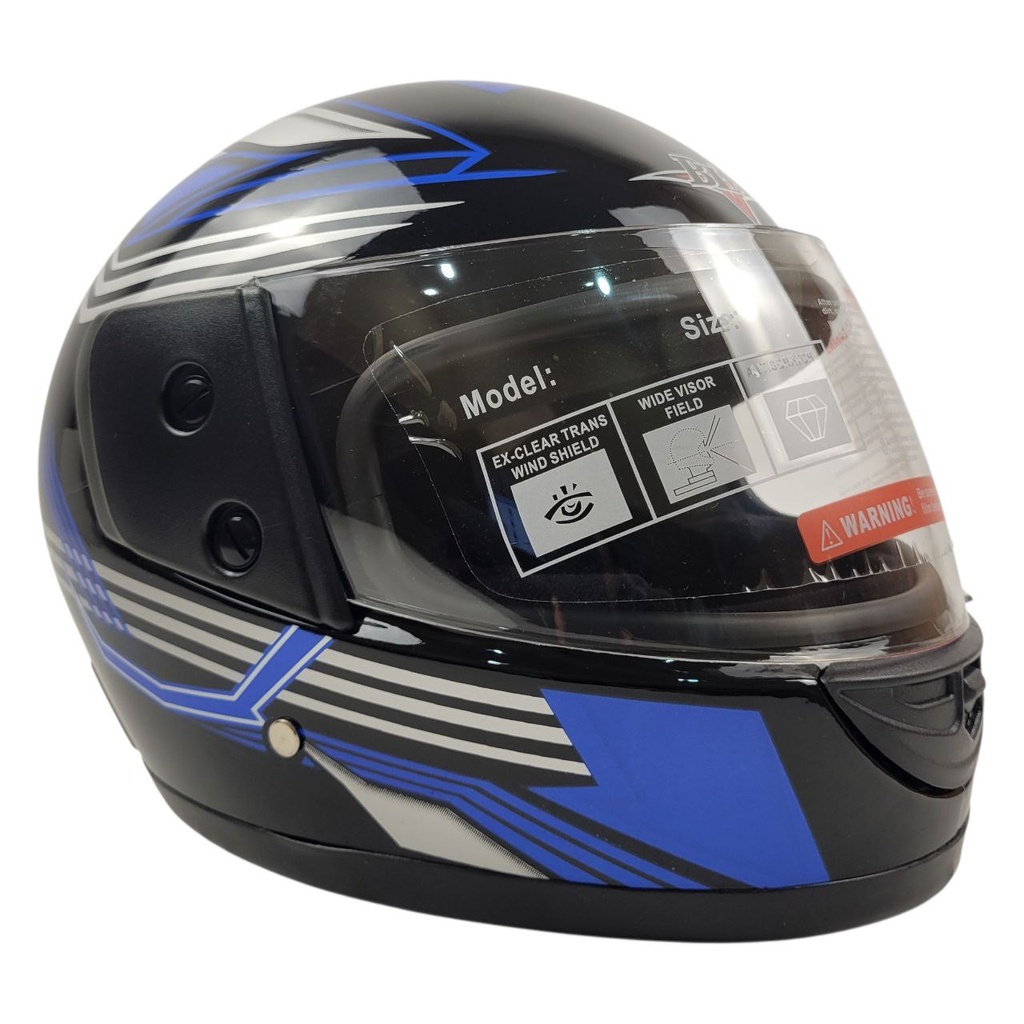 Мотошолом BLD-825, ХS(53-54), чорно-синій, глянцевий