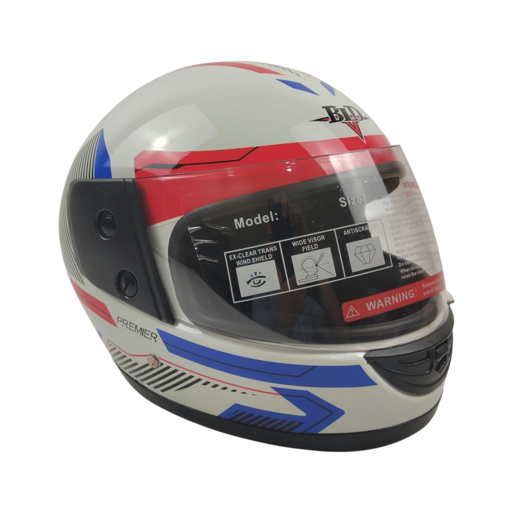 Мотошолом BLD-825, S(55-56), білий, глянцевий