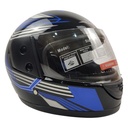 Мотошолом BLD-825, M(57-58), чорно-синій, глянцевий