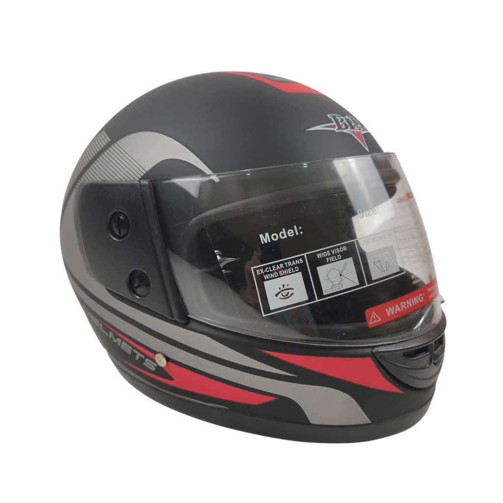 Мотошолом BLD-825, M(57-58), чорно-червоний, матовий