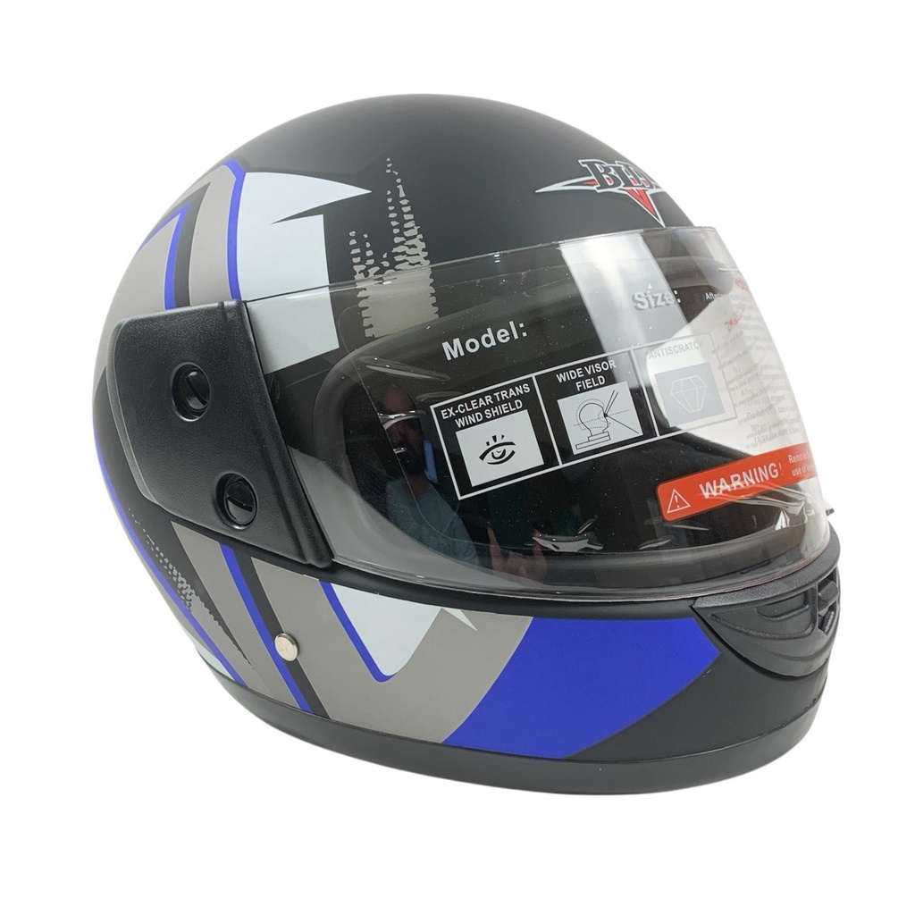 Мотошолом BLD-825, M(57-58), чорно-синій, матовий