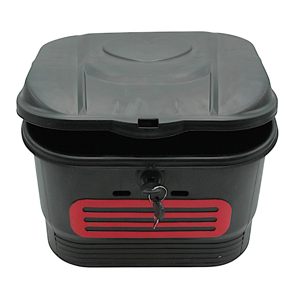 Кошик пластмасовий чорний AFT-139, з кришкою та замком на ключ