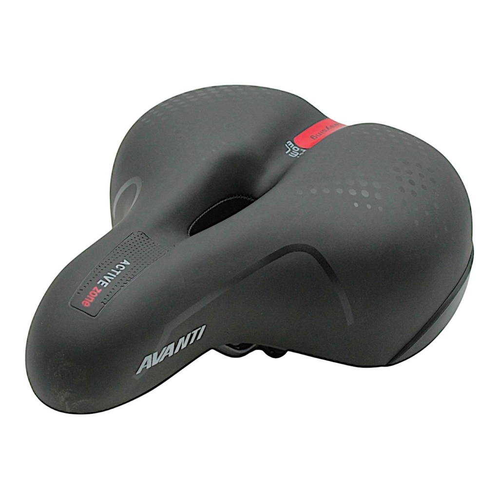 Сідло на демферах AVANTI №91 GEL FLOW, з диркою та катафотом, червоне