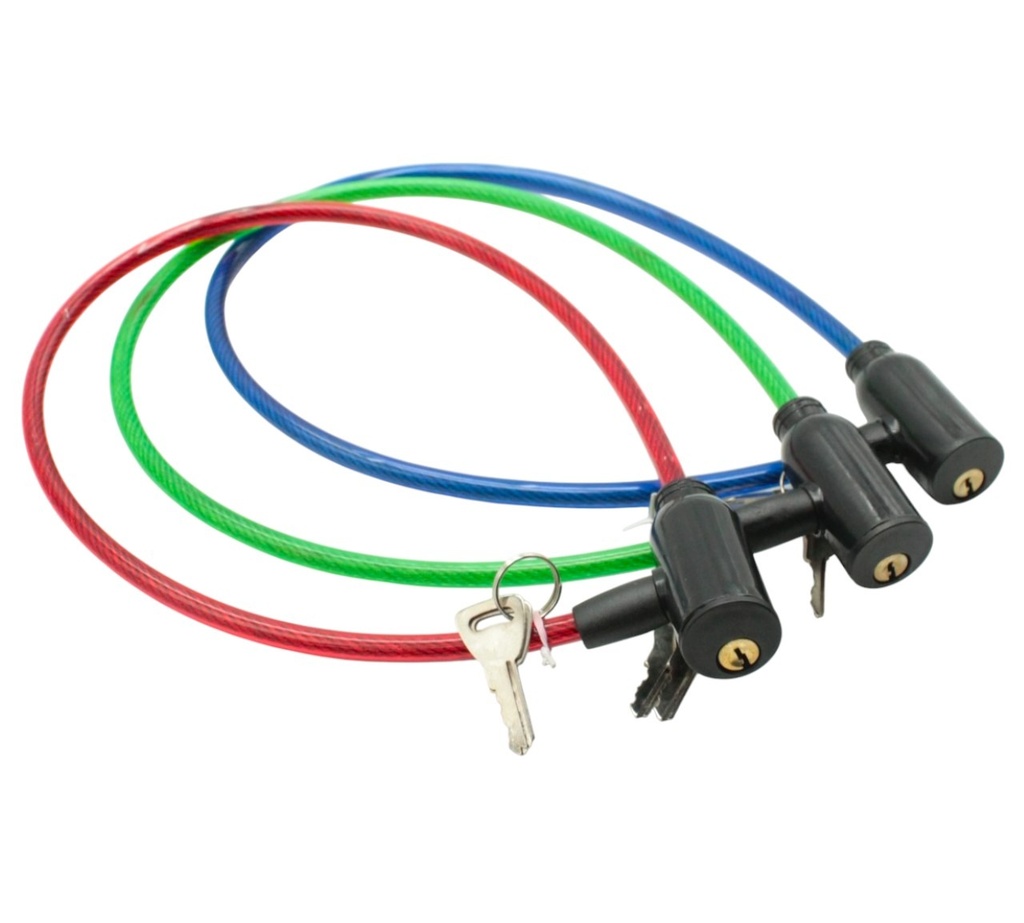 Велозамок на ключ L-0.60м Ø-6мм (різні кольори)
