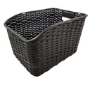 Кошик пластмасовий плетений на багажник чорний
