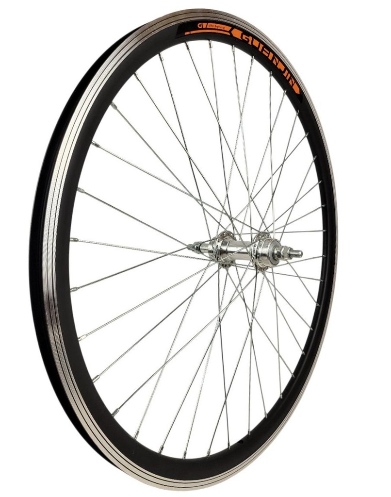 Колесо 26 заднє, обід О GUANJIN 2-ний, втулка AL на віночках, диск різьба