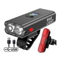 Фара + мигалка, з індикатором заряду, AL корпус, на USB зарядку
