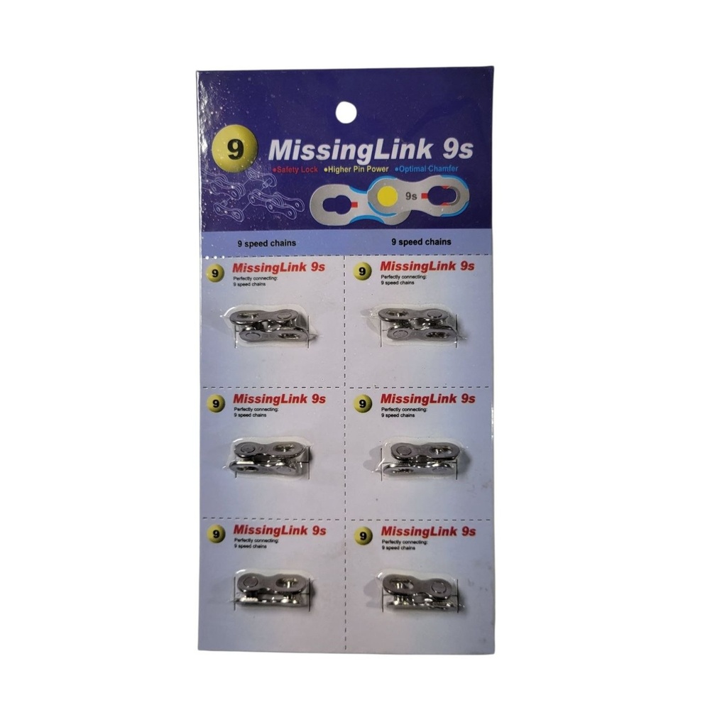 Замок ланцюга спорт 9шв. Missing Link (блістер 6шт.)