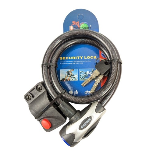 [044-97] Велозамок на ключ 555 Ø12-1000mm з кріпленням на раму Флагман